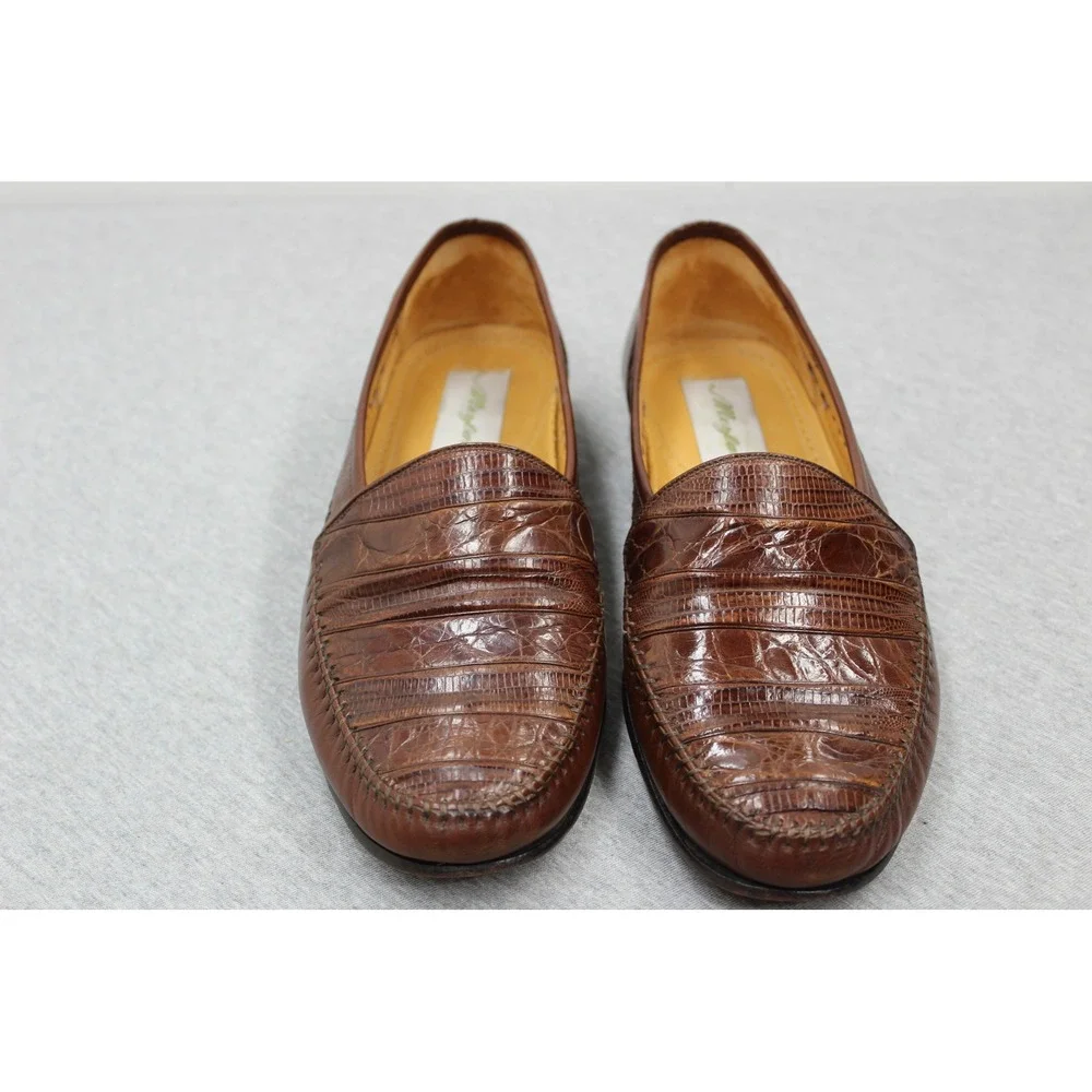Mezlan Loafers Mens 9.5 Brown Sebastian Sebastian Genuine Lizard Skin Dress Shoe